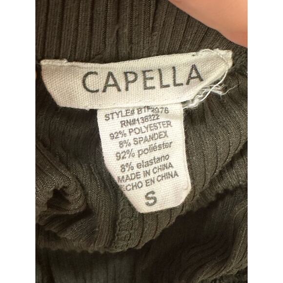 Capella dark green ribbed pull on shorts size Small - Picture 3 of 6